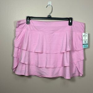 Pink Layered Women's Skort with Ruffles